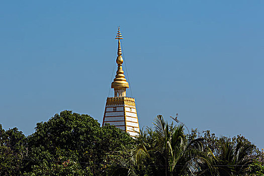 上面,寺院,佛塔,风格,泰国,亚洲