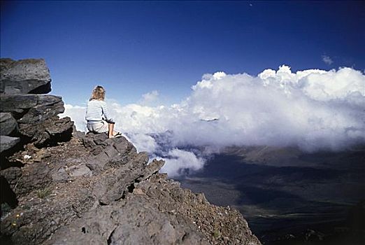 哈雷阿卡拉火山口,哈莱亚卡拉国家公园,毛伊岛,夏威夷,美国