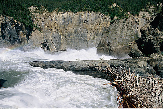 水闸,盒子,急流,河,国家公园,加拿大西北地区,加拿大