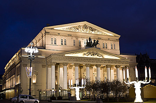 波修瓦大剧院,光亮,圣诞节,莫斯科,俄罗斯,欧洲