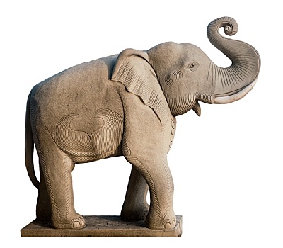 大象,雕塑,隔绝,白色背景,背景