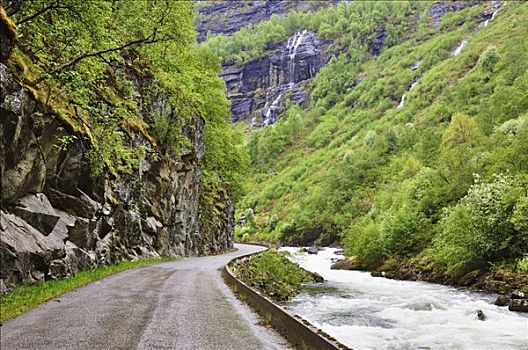 河,峡谷,挪威