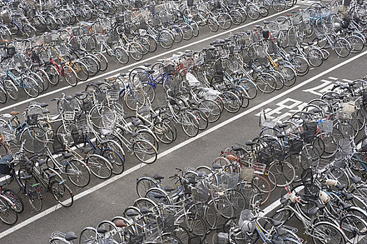 日本,长野,自行车,停车场,火车站