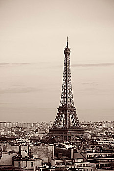 巴黎,屋顶,风景,天际线,埃菲尔铁塔,法国