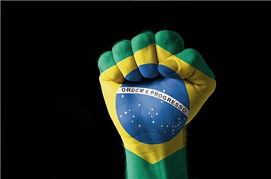 拳头,涂绘,彩色,巴西,旗帜