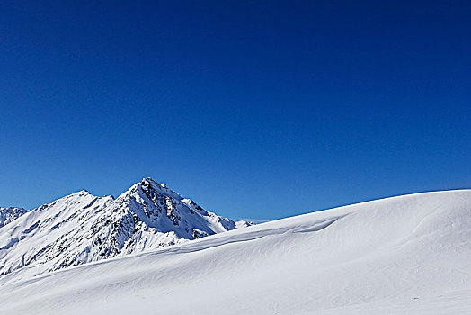 雪,山峰,两个,山,风景,东方,顶峰,提洛尔