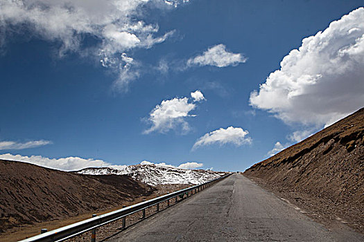 西藏的公路和雪山