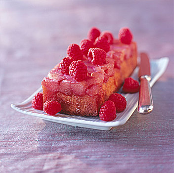 炖,梨,树莓蛋糕