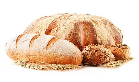 构图,面包,隔绝,白色背景