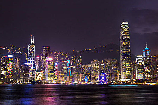 光亮,摩天大楼,维多利亚港,香港