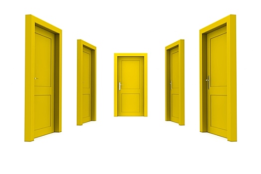 选择,黄色,门