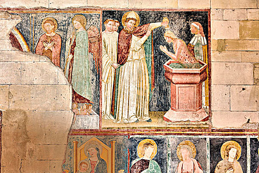 壁画,教堂中殿,维罗纳,威尼托,意大利
