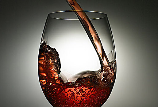 特写,葡萄酒,倒出,玻璃杯