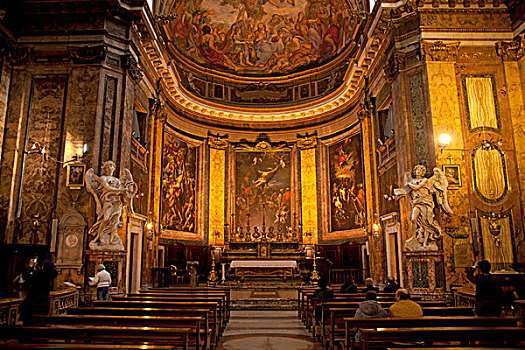 教堂,大理石,雕塑,巴洛克雕刻家贝尼尼,罗马,意大利,欧洲