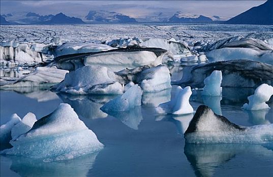 冰,结冰,舌头,泻湖,冰岛,欧洲