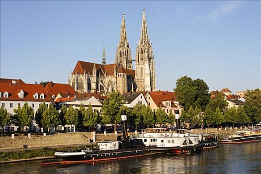 雷根斯堡,大教堂,运输,博物馆,多瑙河,巴伐利亚,德国