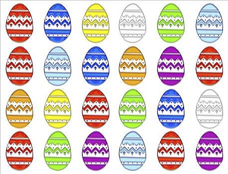 彩色,复活节彩蛋,排列,图案