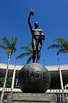 雕塑,正门入口,体育场,里约热内卢,巴西,南美,队长,国家,团队,世界杯