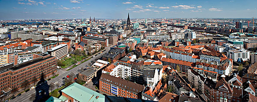 风景,教堂,流行,汉堡市,德国,欧洲