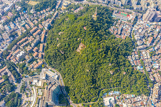 航拍广东珠海香洲区城区风光