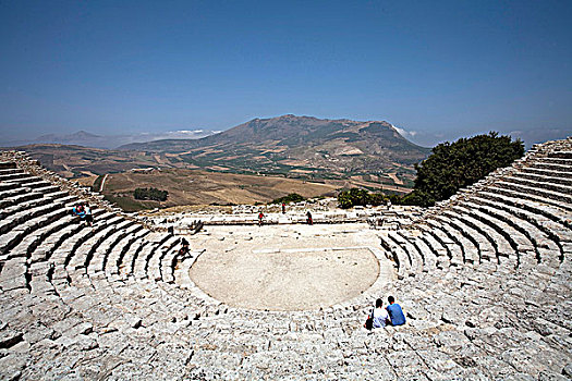 古希腊,剧院,塞杰斯塔,西西里,意大利