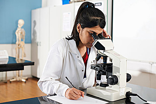 化学,学生,显微镜,实验室