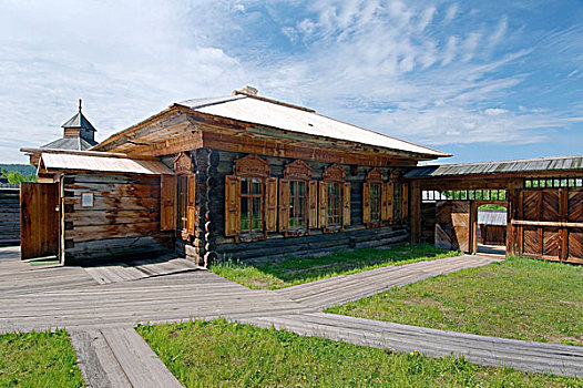木质,不动产,住宅区,伊尔库茨克,区域,贝加尔湖,西伯利亚,俄罗斯联邦,欧亚大陆