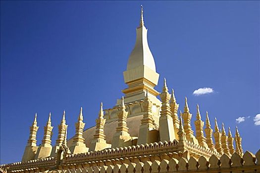 仰视,庙宇,佛教寺庙,万象,老挝