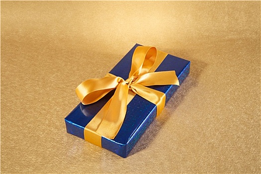 蓝色,礼盒,金色,蝴蝶结