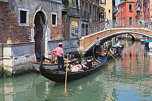 游客,旅行,小船,大运河,威尼斯,威尼托,意大利