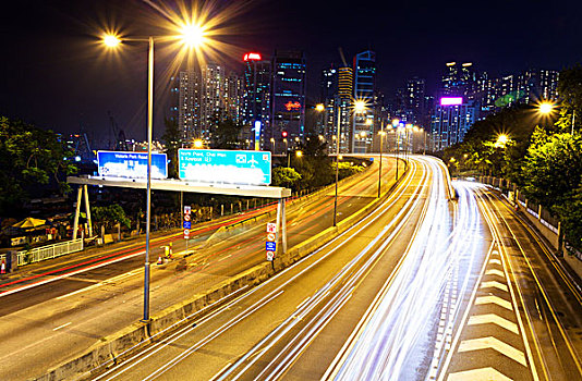 交通,模糊,动感,小路,现代,城市街道,夜晚