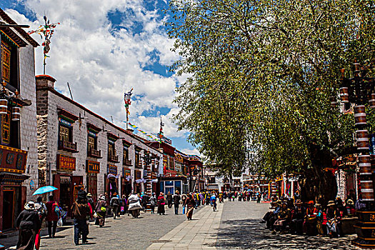 西藏大昭寺八廓街景色