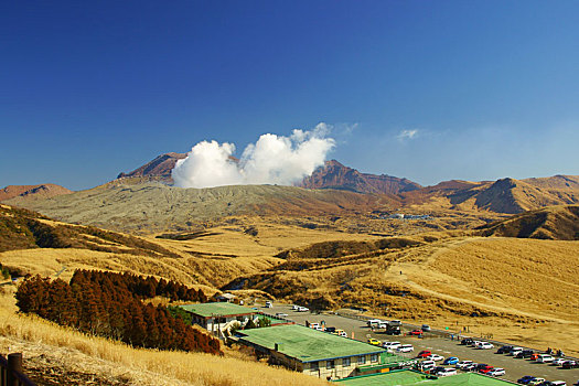 山,火山,熊本,日本