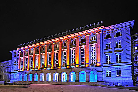 建筑,光亮,节日,2009年,夜景,路,街道,柏林,德国,欧洲