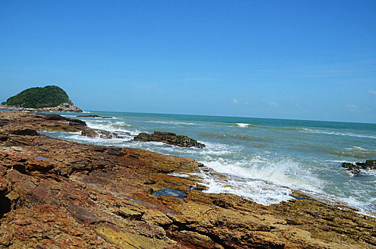 碧海蓝天海岸岩石