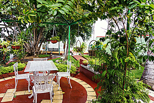 古巴,西恩富戈斯,花园,平台