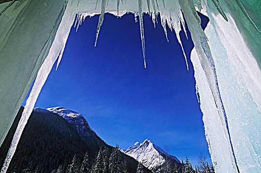 冰柱,落基山脉,不列颠哥伦比亚省,加拿大