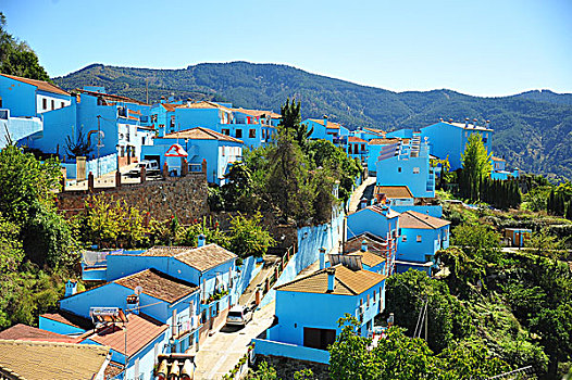 蓝色,乡村,建筑,彩色,世界,首映,安达卢西亚,西班牙,欧洲