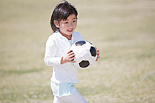 日本人,女孩,足球