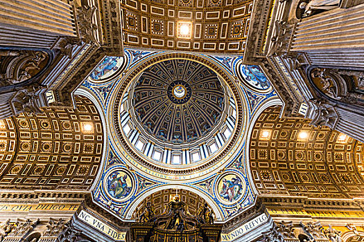 大教堂,室内,风景,球形,天花板,梵蒂冈城,罗马,意大利