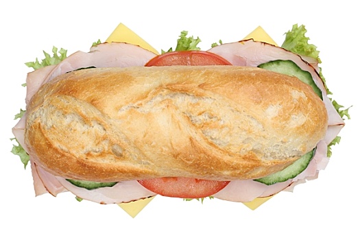 三明治,法棍面包,扣像