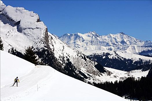法国,上萨瓦省,滑雪胜地,生活方式,高原,阿尔卑斯山,山