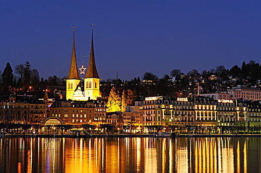 一个,地标建筑,城市,卢塞恩市,瑞士,欧洲
