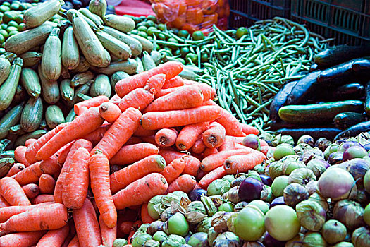 北美,墨西哥,瓜纳华托州,圣米格尔,蔬菜,展示,星期二,市场