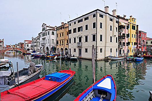 船,水道,基奥贾,威尼托,意大利,欧洲