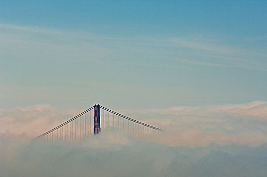 旧金山,加利福尼亚,金门大桥,高处,雾