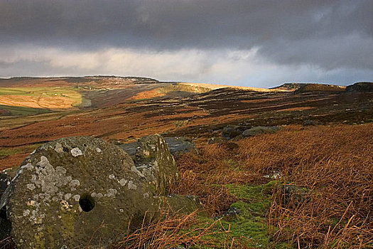 英格兰,德贝郡,老,高沼地,不动产,风景,背景