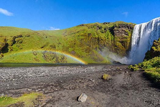 瀑布,彩虹,冰岛