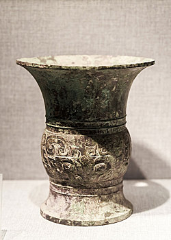 西周兽面纹铜尊,河南省洛阳博物馆馆藏文物