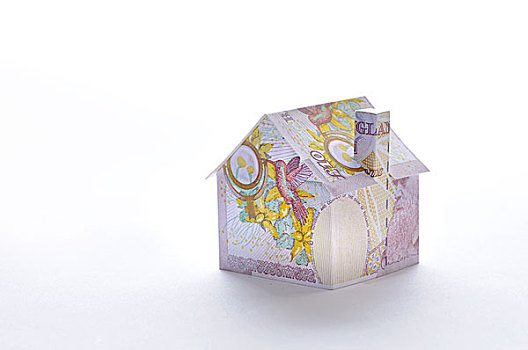 房屋模型,折叠,英镑,货币
